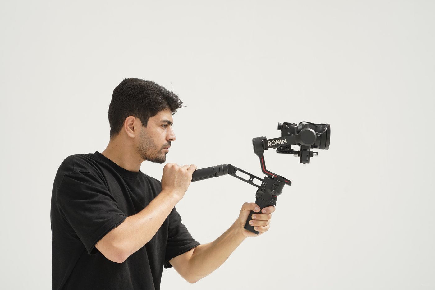 Saeid Kourosh lining up a shot with his gimbal